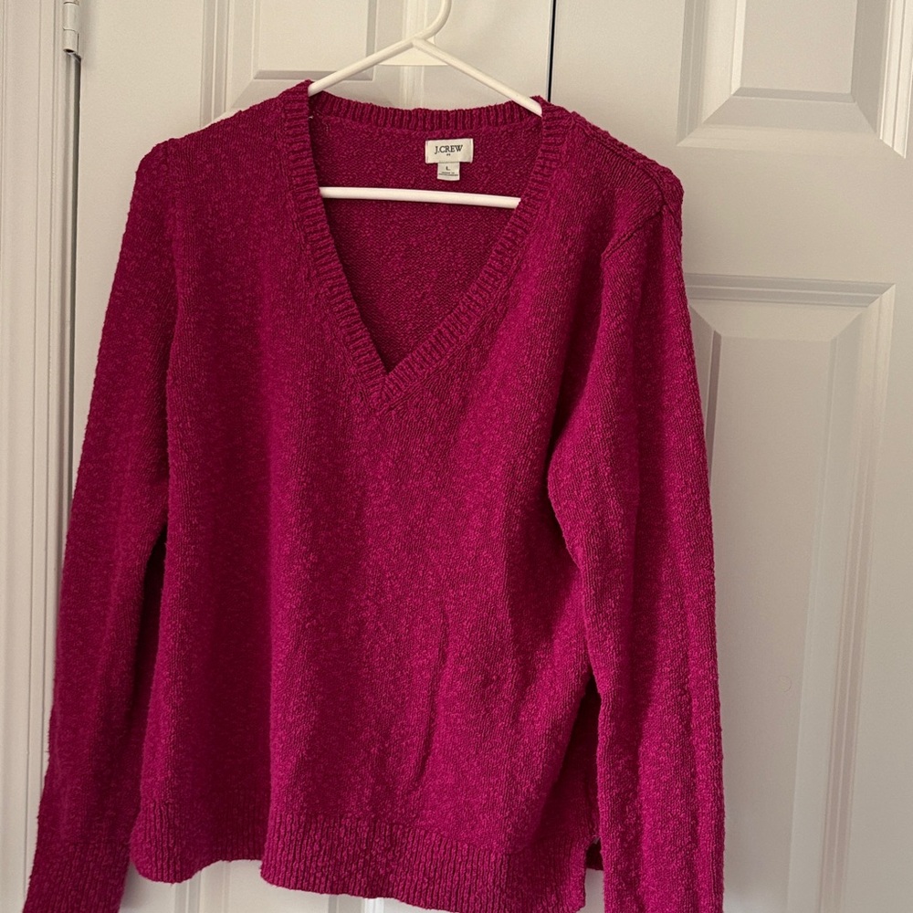 J. Crew V-Neck Sweater - Rich Magenta